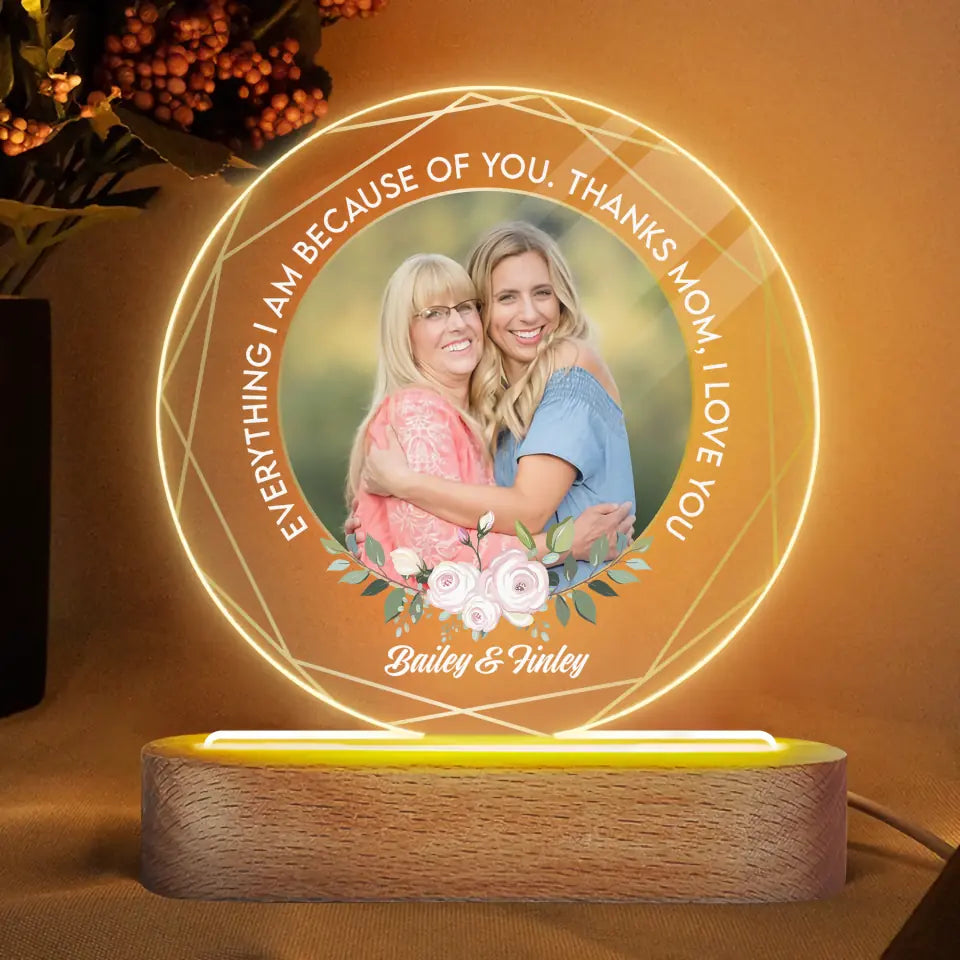 Personalized Acrylic LED Night Light - Gift For Family Member - I Love You ARND005