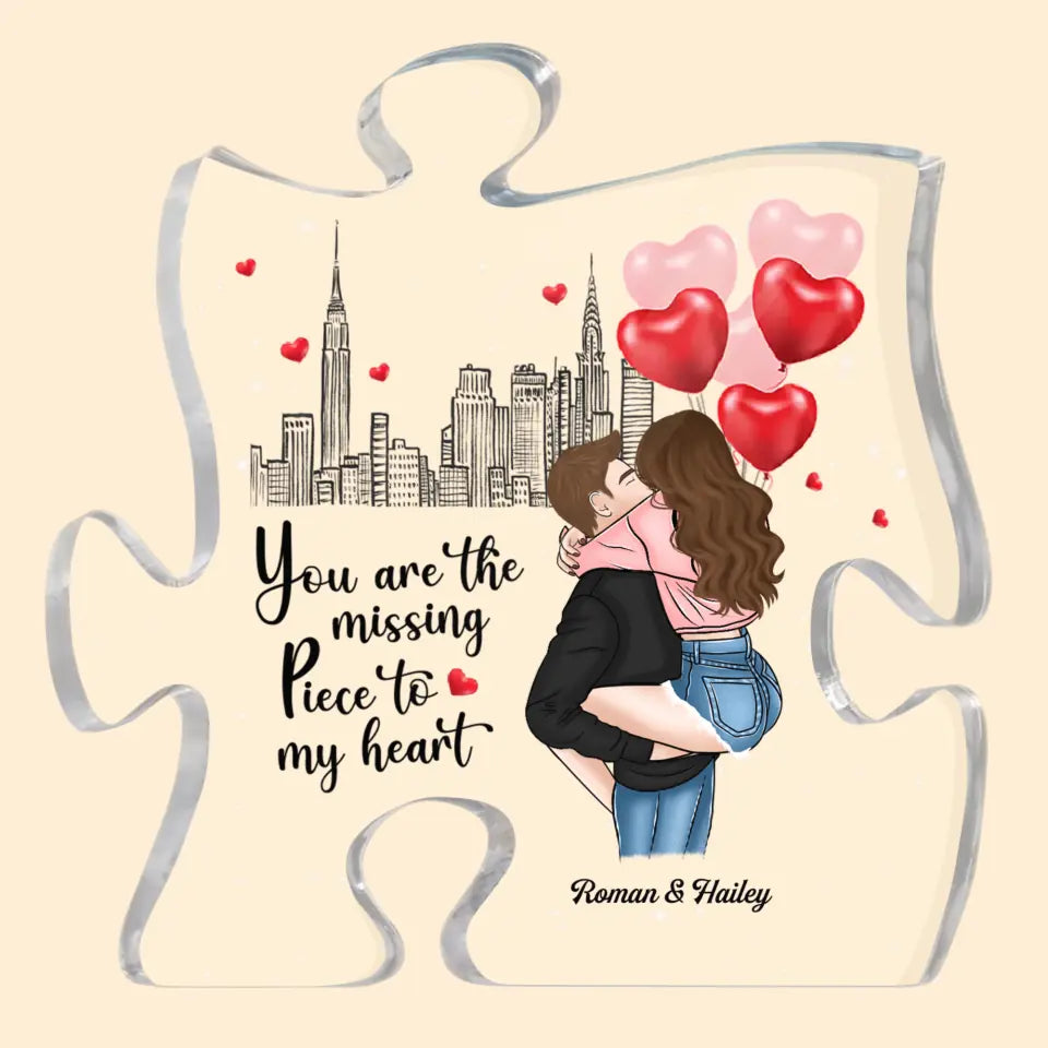 Personalized Puzzle Acrylic Plaque - Gift For Couple - The Missing Piece To My Heart ARND037