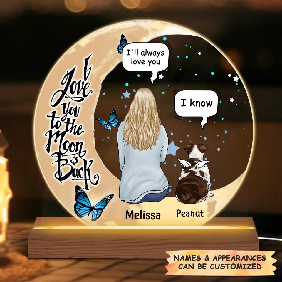 Personalized 3D LED Light Wooden Base - Gift For Mom- I Love You To The Moon And Back ARND0014
