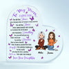 Personalized Heart-shaped Acrylic Plaque - Gift For Mom - To My Mom, I Love You For All The Times You Picked Me Up ARND037