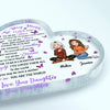 Personalized Heart-shaped Acrylic Plaque - Gift For Mom - To My Mom, I Love You For All The Times You Picked Me Up ARND037