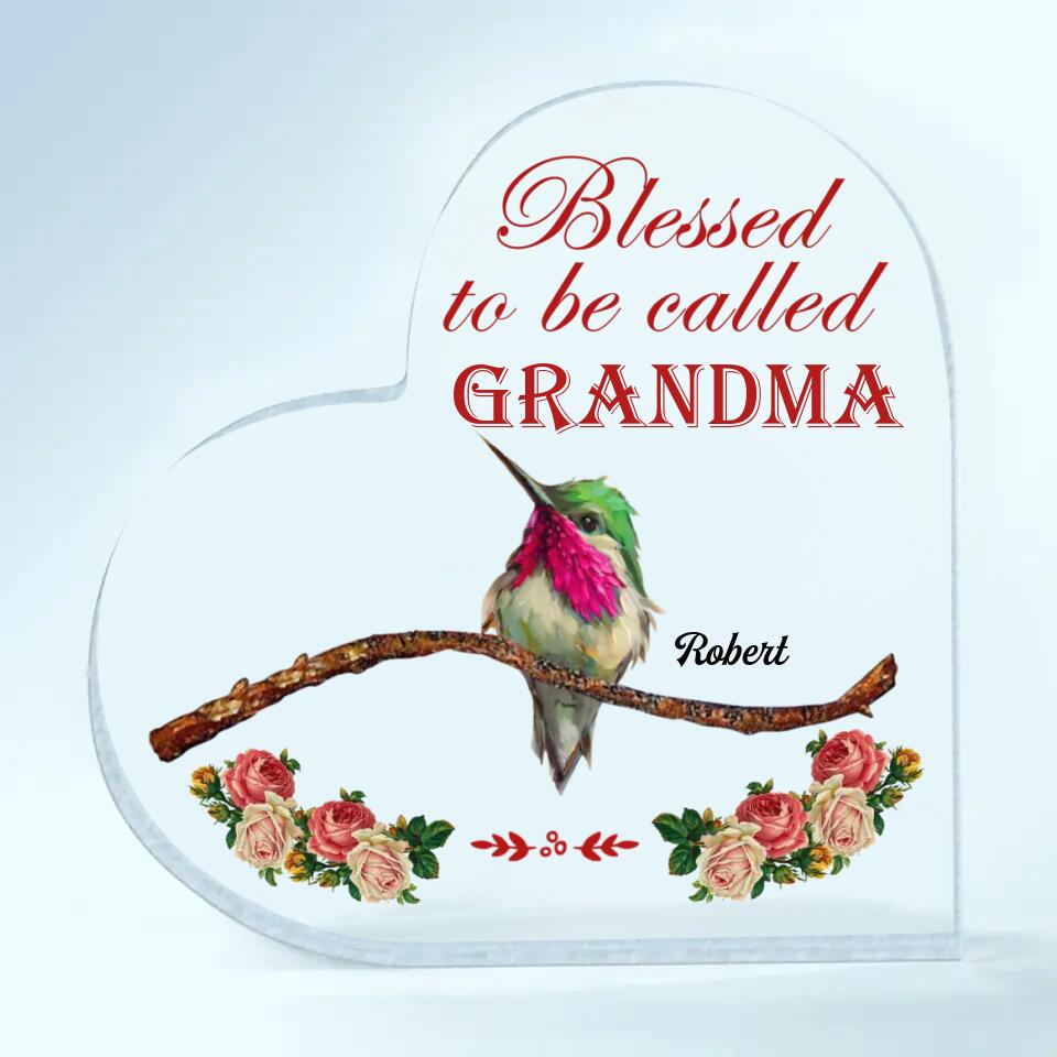 Personalized Heart-shaped Acrylic Plaque - Gift For Grandma - Blessed To Be Called Grandma ARND018