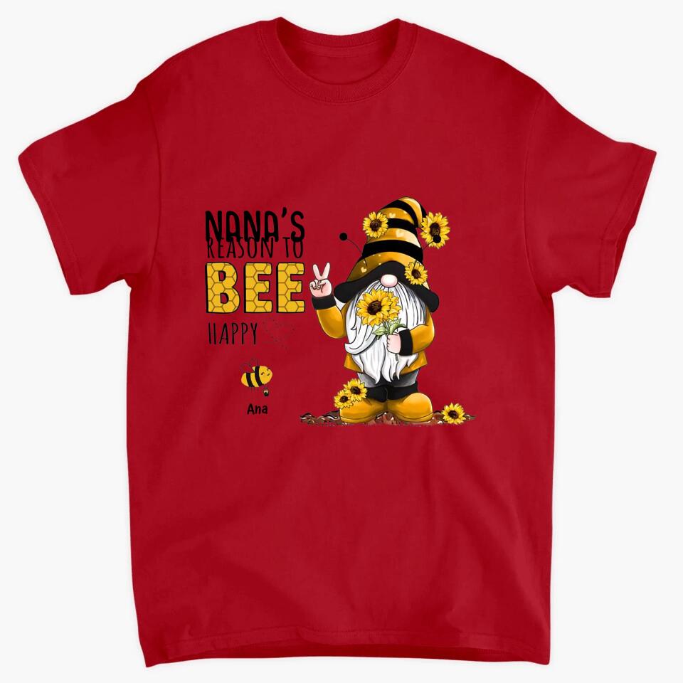 Personalized T-shirt - Gift For Grandma - Grandma's Reasons To Bee Happy ARND036