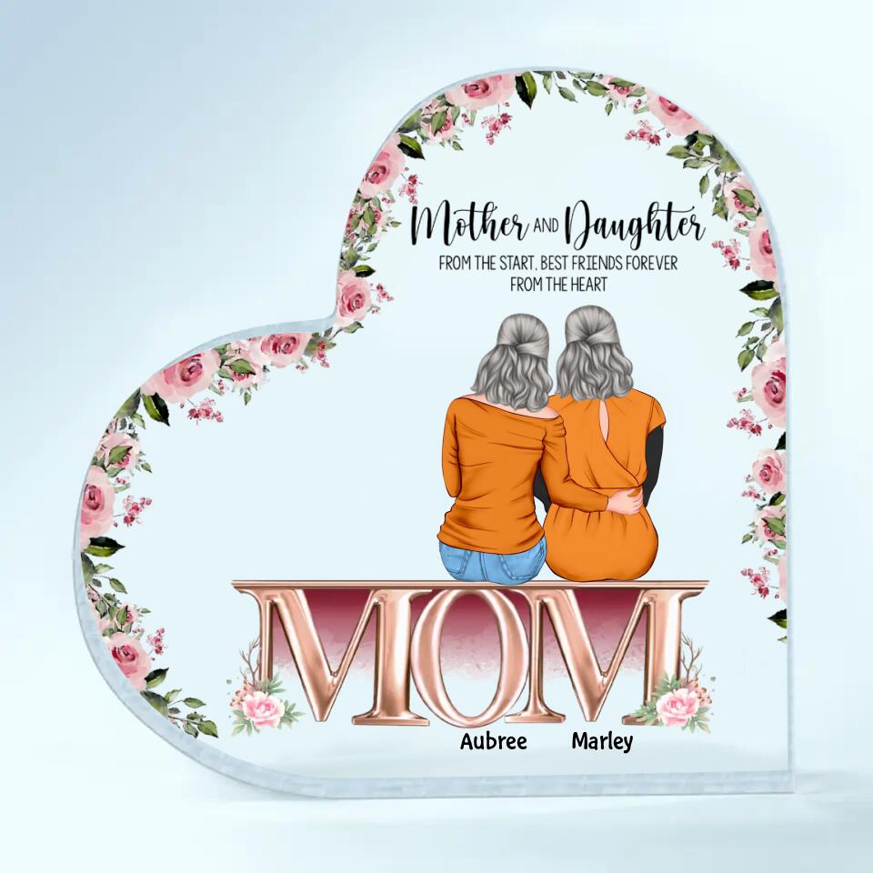 Personalized Heart-shaped Acrylic Plaque - Gift For Mom - The Love Between Mother & Daughter Knows No Distance ARND0014