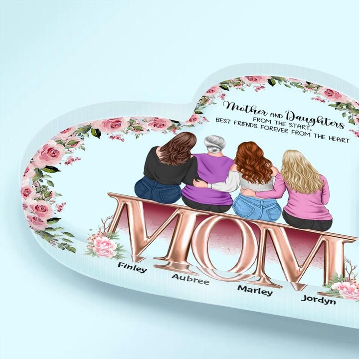 Personalized Heart-shaped Acrylic Plaque - Gift For Mom - The Love Between Mother & Daughter Knows No Distance ARND0014