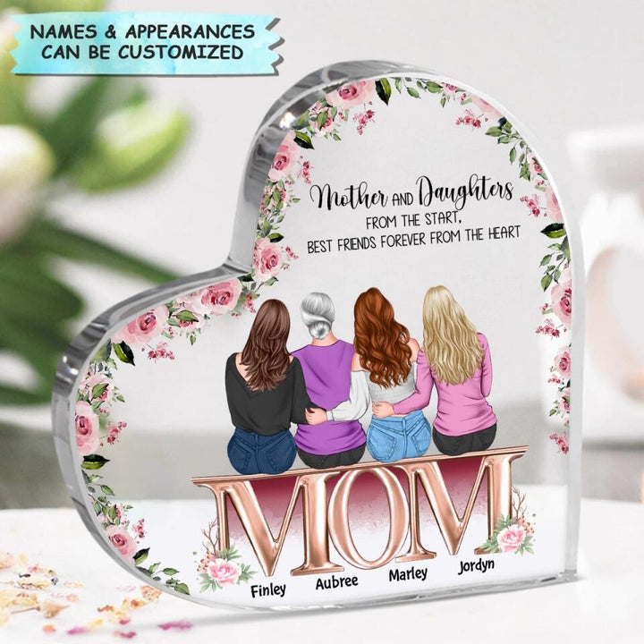 Personalized Heart-shaped Acrylic Plaque - Gift For Mom - The Love Between Mother & Daughter Knows No Distance ARND0014