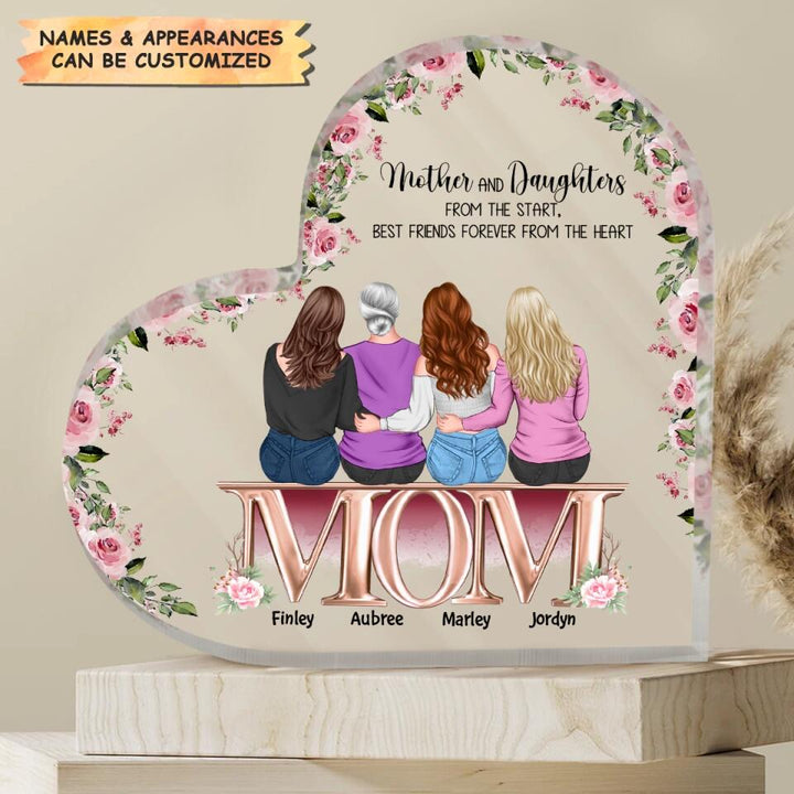 Personalized Heart-shaped Acrylic Plaque - Gift For Mom - The Love Between Mother & Daughter Knows No Distance ARND0014