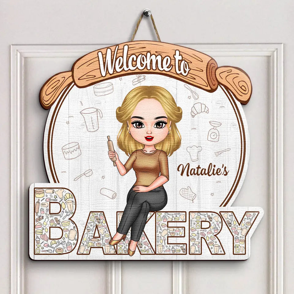 Personalized Door Sign - Gift For Baking Lover - Welcome To My Bakery ARND018