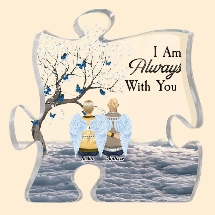 Personalized Puzzle Acrylic Plaque - Memorial Gift For Family - A Piece Of My Heart Is In Heaven