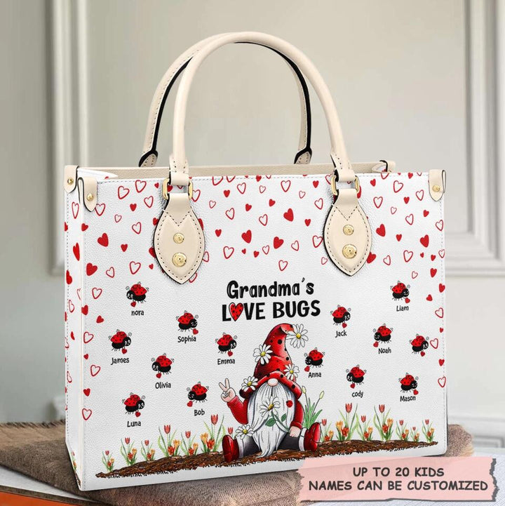 Personalized Leather Bag - Gift For Grandma - Grandma's Love Bugs V2 ARND0014