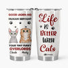 Personalized Tumbler - Gift For Cat Lover - Good Morning Cat Human Servant ARND037