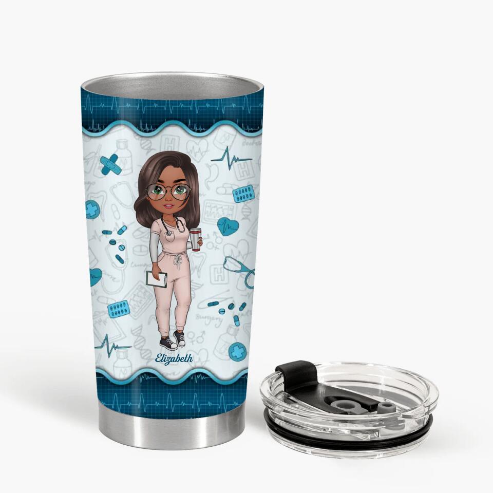 Personalized Tumbler - Gift For Nurse - She's Black She's A Queen She's A Nurse ARND037