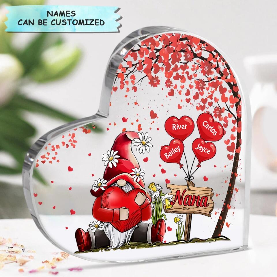 Personalized Heart-shaped Acrylic Plaque - Gift For Grandma - Grandma's Heart ARND036