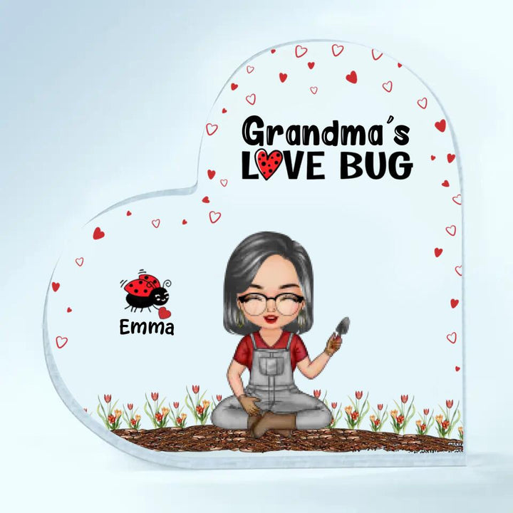 Personalized Heart-shaped Acrylic Plaque - Gift For Grandma - Grandma's Love Bugs ARND0014