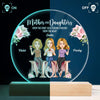 Personalized 3D LED Light Wooden Base - Gift For Family - Mother And Daughters ARND005