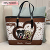 Personalized Leather Bucket Bag - Gift For Pet Lover- Dog Mom Cat Mom ARND037
