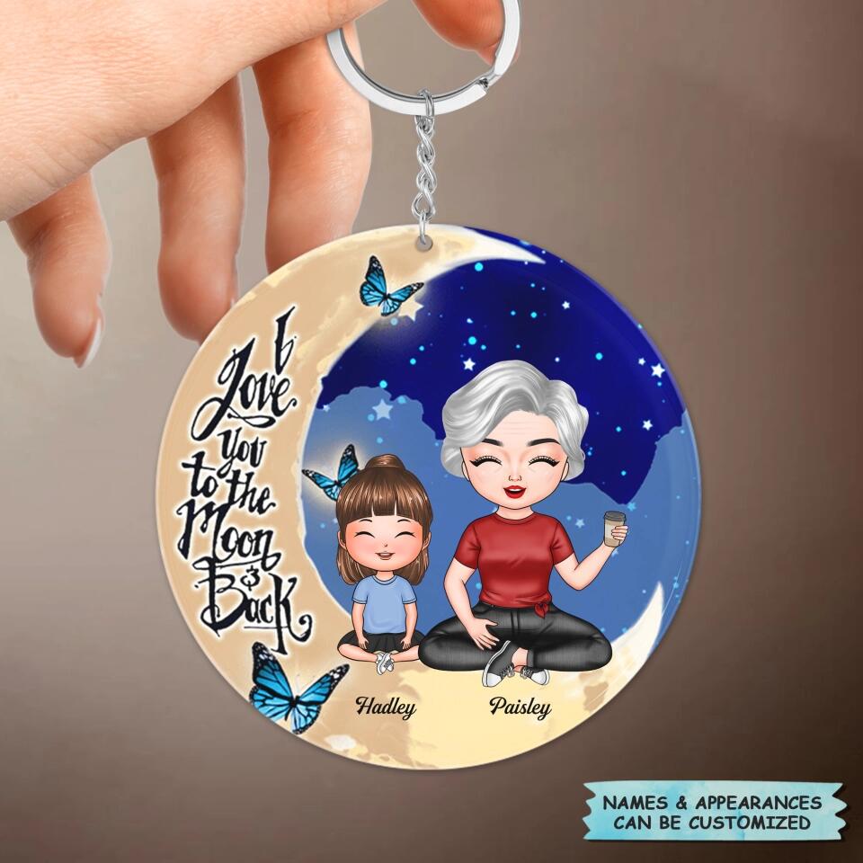 Personalized Keychain - Gift For Grandma - I Love You To The Moon And Back ARND036