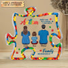 Personalized Puzzle Acrylic Plaque - Gift For Family - Autism Comes With A Family Who Never Gives Up ARND0014