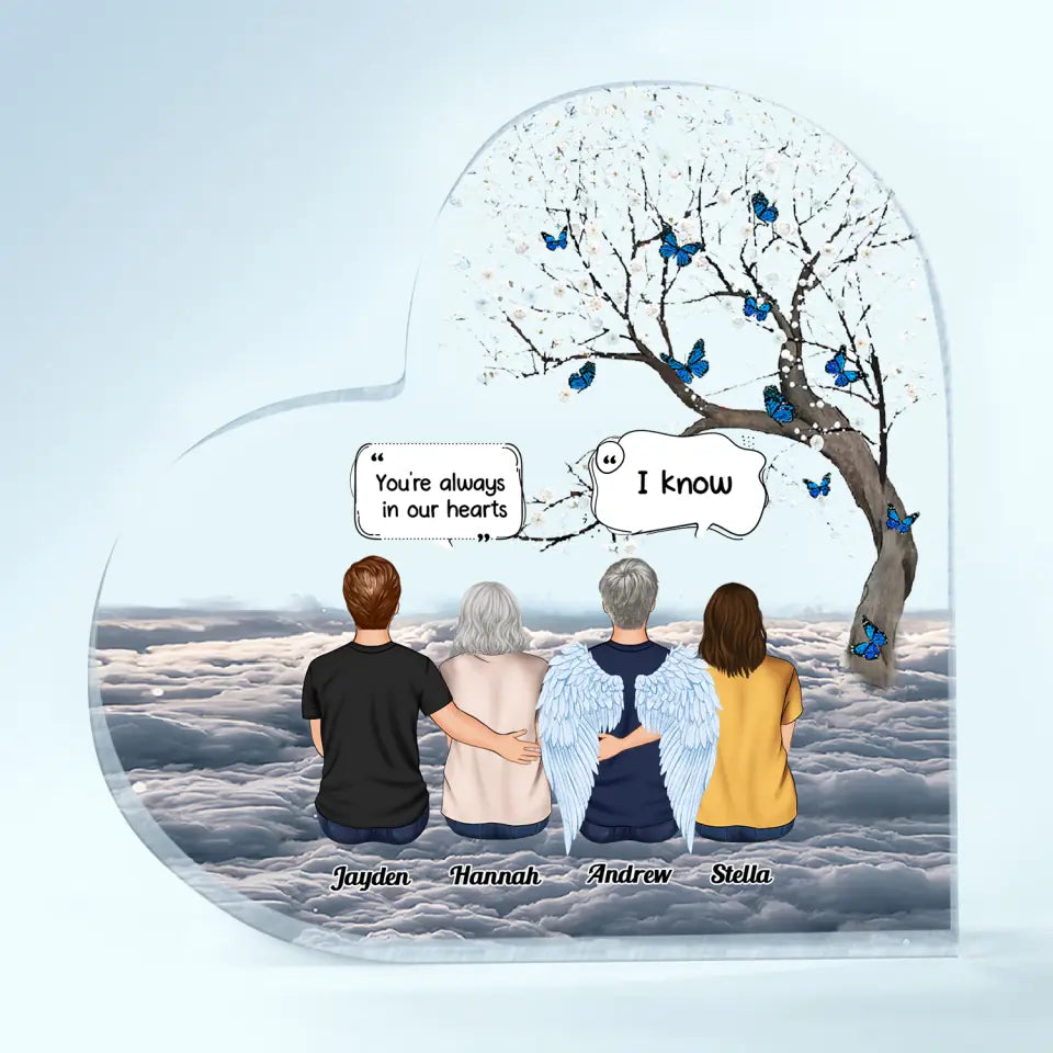 Personalized Heart-shaped Acrylic Plaque - Gift For Family Member - Forever In My Heart ARND037