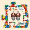 Personalized Puzzle Acrylic Plaque - Gift For Family - Autism Comes With A Family Who Never Gives Up ARND0014