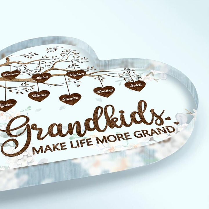 Personalized Heart-shaped Acrylic Plaque - Gift For Grandma - Grandchildren The Greatest Blessing Your Heart Will Ever Know ARND0014