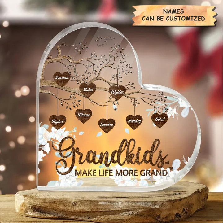 Personalized Heart-shaped Acrylic Plaque - Gift For Grandma - Grandchildren The Greatest Blessing Your Heart Will Ever Know ARND0014