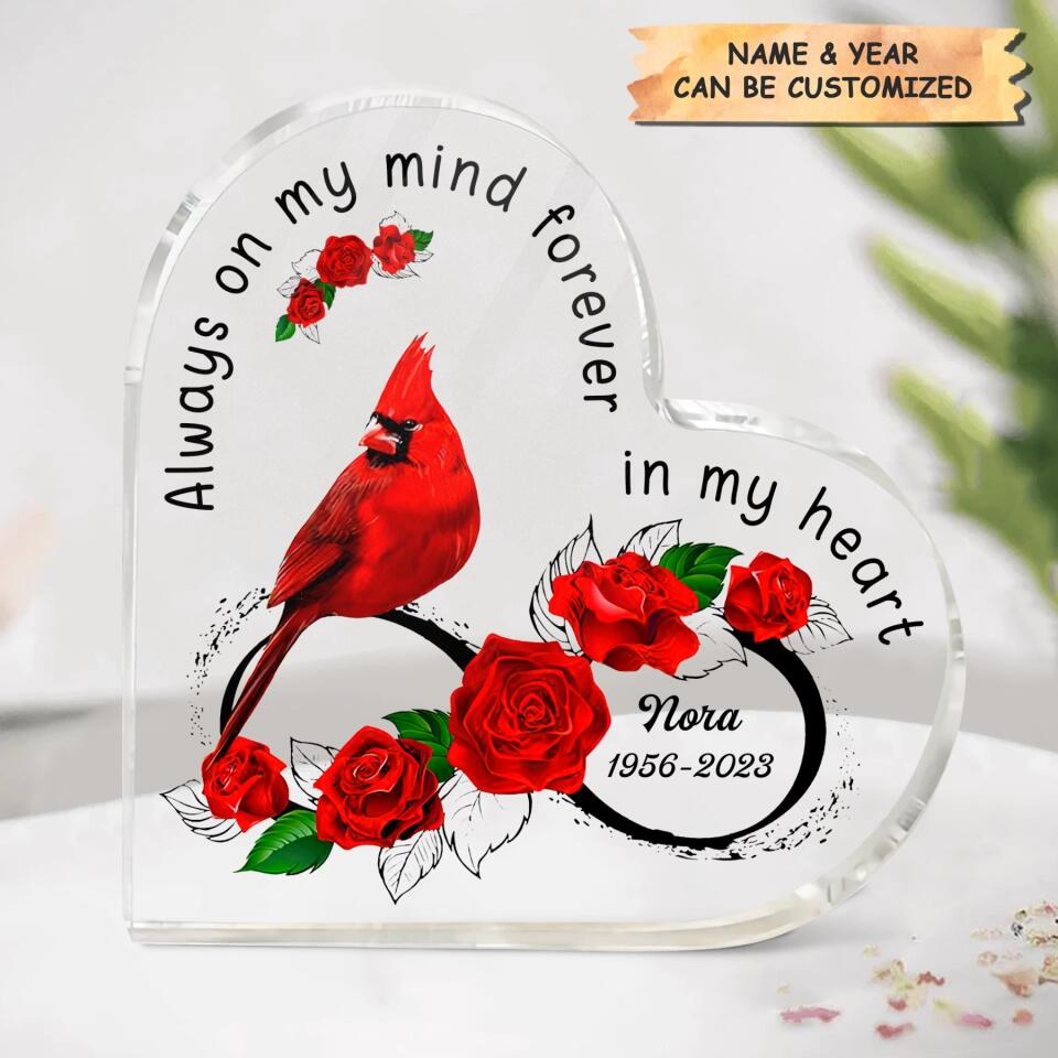 Personalized Heart-shaped Acrylic Plaque - Memorial Gift For Family Member - A Big Piece Of My Heart Lives In Heaven ARND037