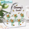 Personalized Heart-shaped Acrylic Plaque - Gift For Grandma - Granny&#39;s Garden ARND037
