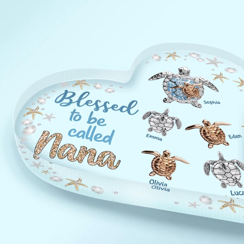 Personalized Heart-shaped Acrylic Plaque - Gift For Grandma - Blessed To Be Called Grandma ARND005