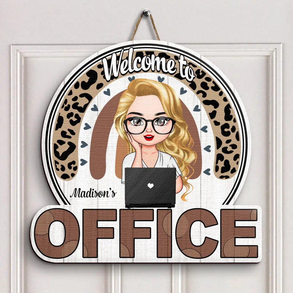 Personalized Door Sign - Gift For Office Staff - Welcome To My Office ARND005