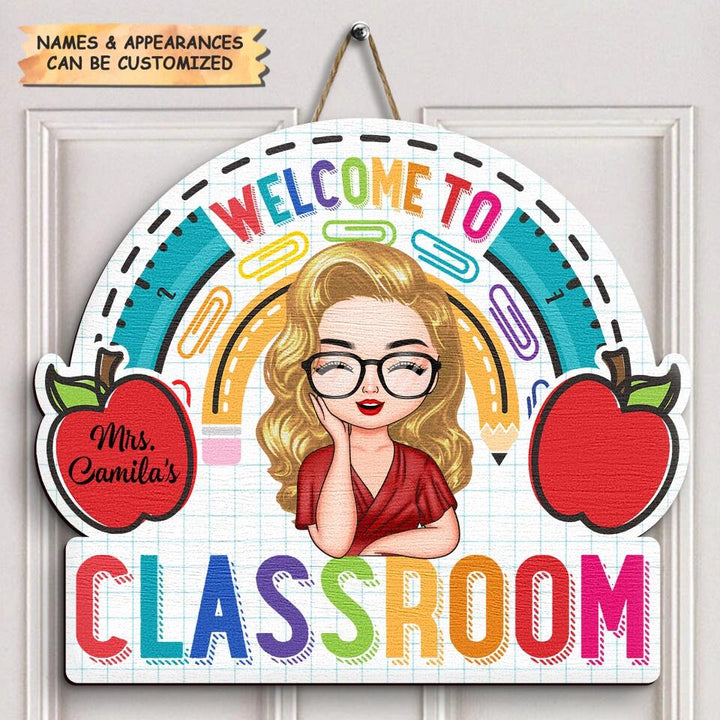 Personalized Door Sign - Gift For Teacher - Welcome To My Classroom ARND018