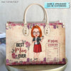Personalized Leather Bag - Gift For Mom - Best Mom Ever ARND0014