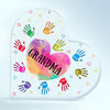 Personalized Heart-shaped Acrylic Plaque - Gift For Mom &amp; Grandma - Grandma Colorful Heart ARND005