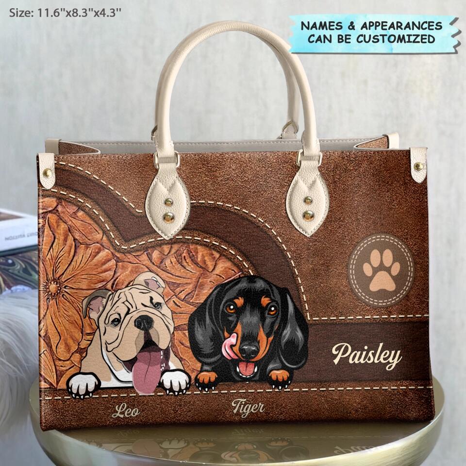 Personalized Leather Bag - Gift For Pet Lover - Colorful Heart ARND018