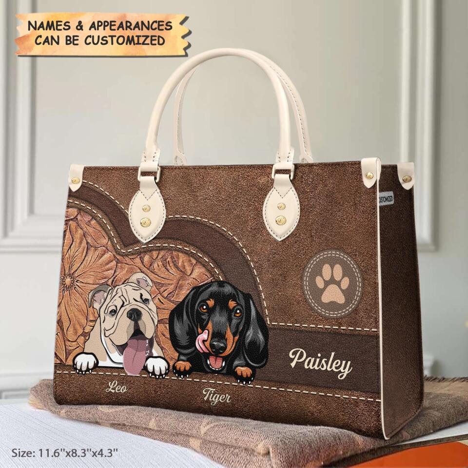 Personalized Leather Bag - Gift For Pet Lover - Colorful Heart ARND018