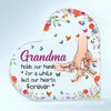 Personalized Heart-shaped Acrylic Plaque - Gift For Mom &amp; Grandma- Grandma Holds Our Hands ARND005