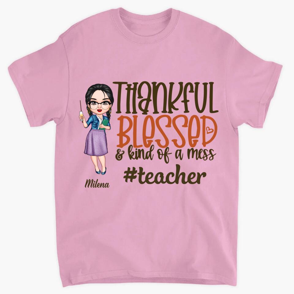 Personalized T-shirt - Gift For Teacher - Thankful Blessed