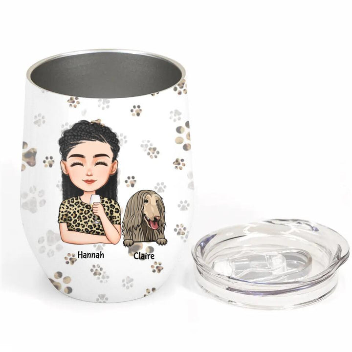 Personalized Wine Tumbler - Gift For Pet Lover - Fur Mama ARND036