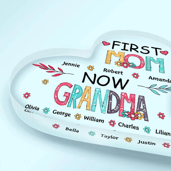 Hi Mommy Grandma Told Me That You Are Awesome First Mother's Day Gift For  First Mom Personalized Rectangle Acrylic Plaque H2511