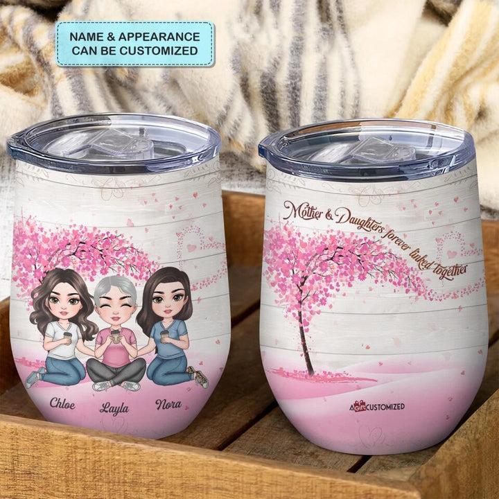 Personalized Wine Tumbler - Gift For Mom - Forever Linked Together ARND018