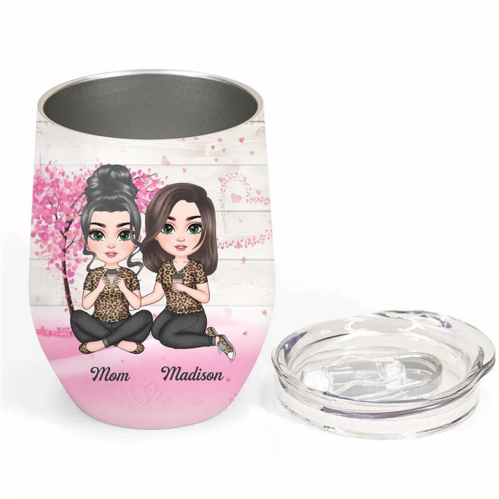 Personalized Wine Tumbler - Gift For Mom - Forever Linked Together ARND018