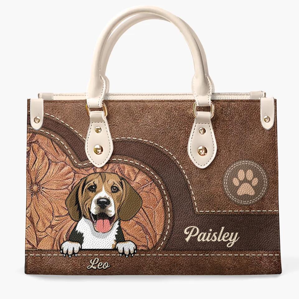 Personalized Leather Bag - Gift For Pet Lover - Colorful Heart ARND018