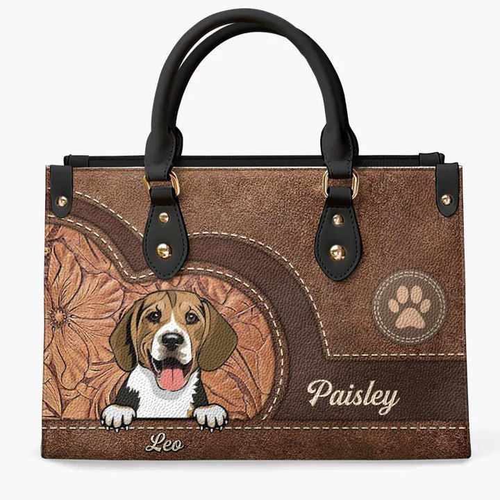 Personalized Leather Bag - Gift For Pet Lover - Colorful Heart ARND018