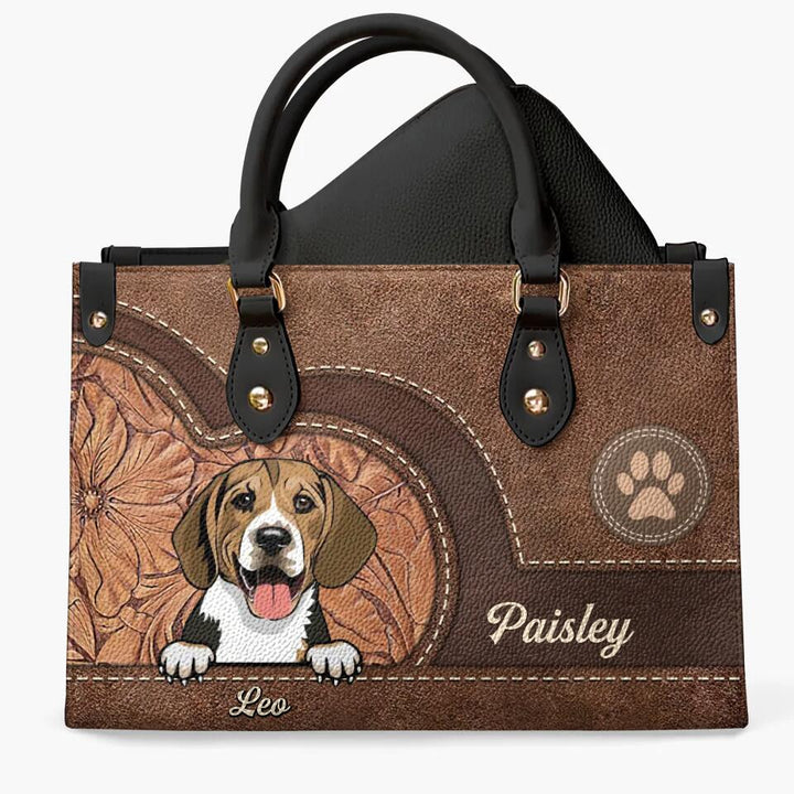 Personalized Leather Bag - Gift For Pet Lover - Colorful Heart ARND018