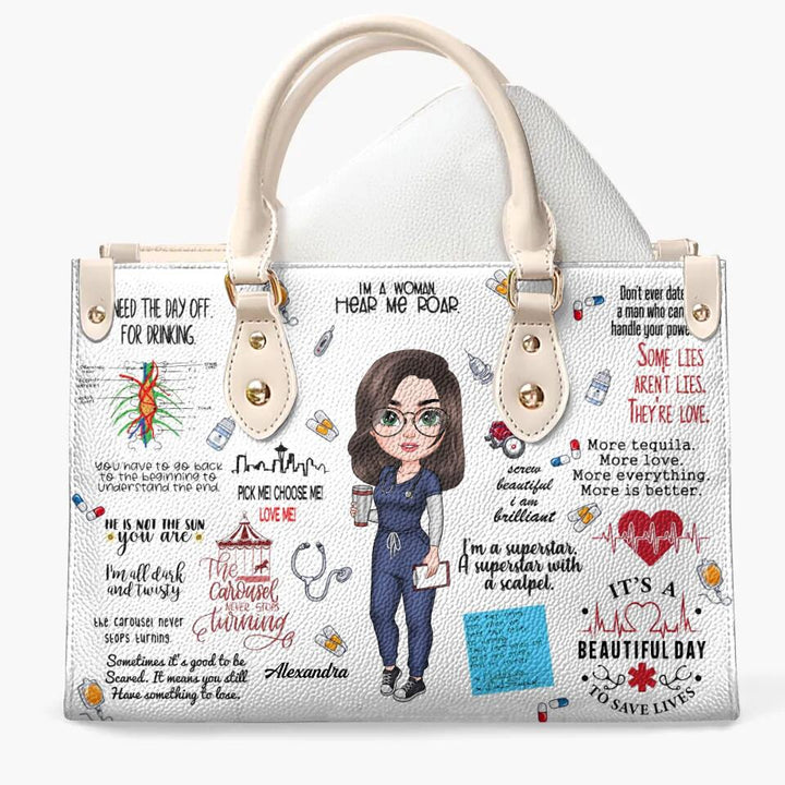 Personalized Leather Bag - Gift For Nurse - Scrub Life ARND018