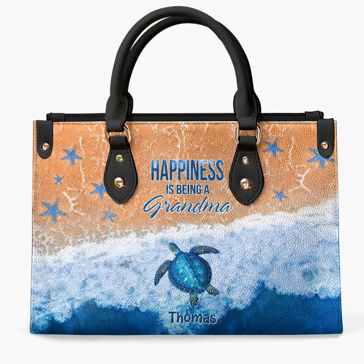 Personalized Leather Bag - Gift For Grandma - Happiness Is Being A Grandma ARND0014