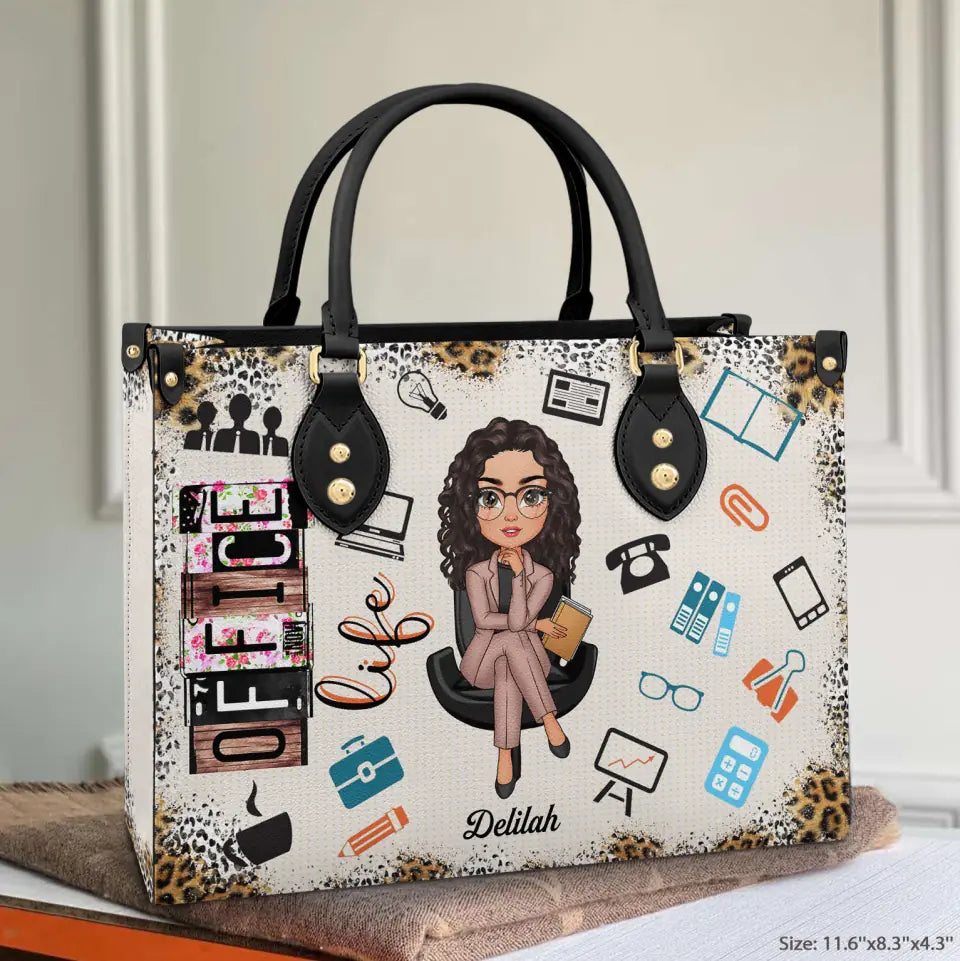 Personalized Leather Bag - Gift For Office Staff - Office Staff Leopard ARND018