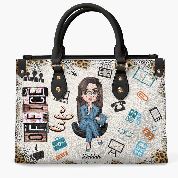 Personalized Leather Bag - Gift For Office Staff - Office Staff Leopard ARND018