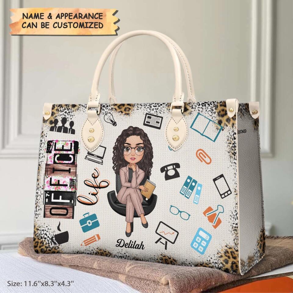 Personalized Leather Bag - Gift For Office Staff - Office Staff Leopard ARND018