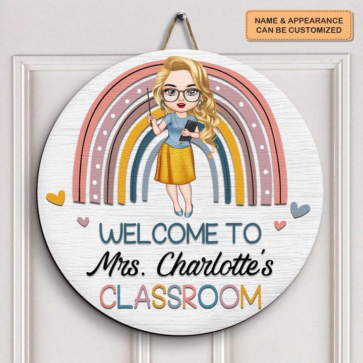 Personalized Door Sign - Gift For Teacher - Welcome To My Classroom ARND036